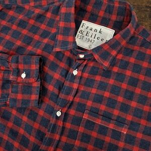 Frank & Eileen Luke Flannel Shirt Red Blue‎ Plaid Button Down Casual Size Large